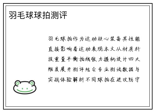 羽毛球球拍测评